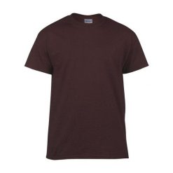 Ciężka Bawełniana Koszulka Z Krótkim Rękawem Dla Dorosłych Unisex. Brązowe bluzki damskie GILDAN, xl, bez wzorów, z bawełny, bez kołnierzyka, bez ramiączek. Za 46.99 zł.