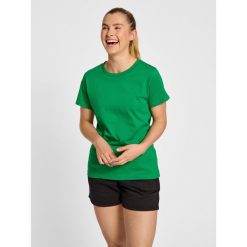 Koszulka damska Hummel Red Heavy. Zielone bluzki damskie Hummel, s, bez wzorów, z bawełny, sportowe, bez kołnierzyka, bez ramiączek. Za 109.50 zł.