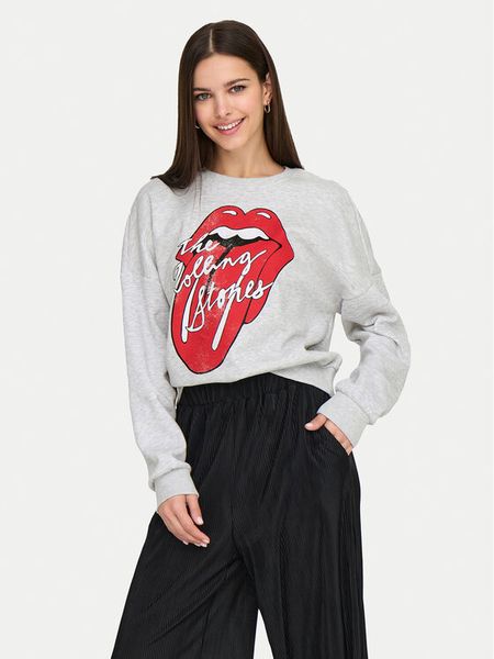 ONLY Bluza Rolling Stones 15345927 Szary Regular Fit. Szare bluzy damskie Only, xs, bez wzorów, z syntetyku, bez kaptura. Za 99.99 zł.