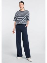 ELBSAND Koszulka "Kia" w kolorze granatowo-białym rozmiar: XS. Białe koszulki damskie ELBSAND, xs, bez wzorów, z bawełny, bez kołnierzyka, bez ramiączek. Za 82.99 zł.