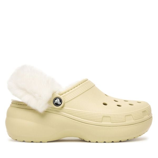 Klapki Crocs. Brązowe klapki damskie Crocs, bez wzorów, bez obcasa, bez zapięcia. Za 309.99 zł.