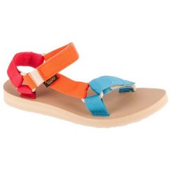 Sandały Teva Original Universal Sandals 1003987-HZM pomarańczowe. Brązowe sandały damskie bez wzorów, z materiału, bez obcasa, bez zapięcia. W wyprzedaży za 373.25 zł.