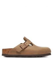 Birkenstock Klapki Boston zamsz 1019484 Brązowy. Brązowe klapki damskie Birkenstock, bez wzorów, ze skóry, bez obcasa, bez zapięcia. Za 529.99 zł.