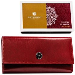 Portfel damski Peterson PTN 1680166-9-TVT czerwony. Czerwone portfele damskie Peterson, bez wzorów, ze skóry. Za 139.99 zł.
