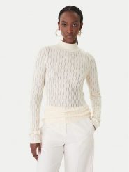 Patrizia Pepe Sweter 8K0368/K307-W409 Beżowy Regular Fit. Brązowe swetry klasyczne damskie Patrizia Pepe, z syntetyku, bez kołnierzyka. Za 919.99 zł.