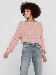 ONLY Sweter w kolorze jasnoróżowym rozmiar: XL. Różowe swetry klasyczne damskie Only, xl, bez kołnierzyka. Za 96.60 zł.
