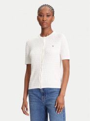 Tommy Hilfiger Kardigan WW0WW45707 Écru Slim Fit. Kardigany damskie Tommy Hilfiger, xs, bez wzorów, z bawełny. Za 389.99 zł.