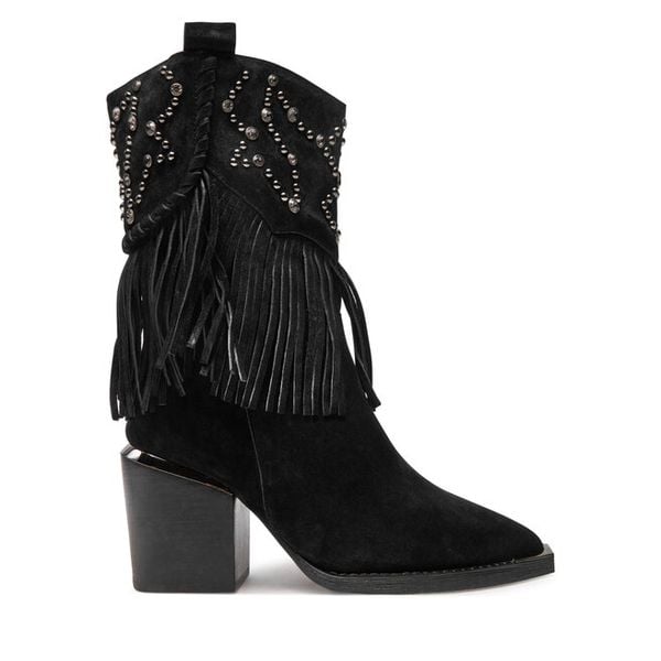 Kowbojki Alma En Pena. Czarne botki damskie Alma En Pena, bez obcasa, na słupku, bez zapięcia. Za 629.99 zł.