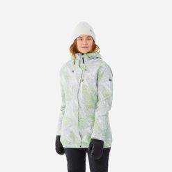 Kurtka snowboardowa damska Dreamscape SNB 100. Białe kurtki sportowe damskie DREAMSCAPE, na zimę, m, bez wzorów, z materiału, bez kaptura. Za 299.99 zł.