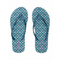 Japonki plażowe damskie Protest Prtflorine. Niebieskie klapki damskie Protest, bez wzorów, z materiału, bez obcasa, bez zapięcia. Za 82.99 zł.