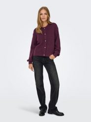 JDY Kardigan w kolorze fioletowym rozmiar: L. Różowe kardigany damskie JDY, l, bez wzorów, prążkowane. Za 110.04 zł.