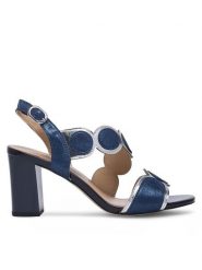 Lasocki Sandały WYL3119-2Z Granatowy. Niebieskie sandały damskie Lasocki, bez wzorów, ze skóry, bez obcasa, na słupku, bez zapięcia. Za 159.99 zł.
