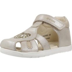 Sandały GEOX B SANDAL MACCHIA Złoty. Żółte sandały damskie Geox, bez wzorów, ze skóry, bez obcasa, bez zapięcia. Za 236.99 zł.