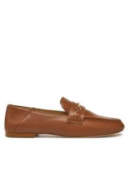 Michael Kors Mokasyny Lena Loafer 40R5LEFP1L Brązowy. Brązowe mokasyny damskie Michael Kors, ze lnu, bez obcasa. Za 449.99 zł.