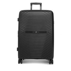 Walizka średnia Beverly Hills Polo Club. Czarne walizki Beverly Hills Polo Club, bez wzorów, średnie. Za 359.99 zł.