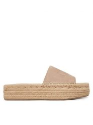Calvin Klein Espadryle Flatf Espa Mule Nub Mg HW0HW02890 Beżowy. Brązowe espadryle damskie Calvin Klein, bez wzorów, z nubiku, bez obcasa. Za 449.99 zł.