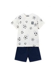 Mayoral Komplet t-shirt i spodenki 3607 Biały Regular Fit. Białe t-shirty i koszulki chłopięce Mayoral, bez wzorów, z bawełny, bez kołnierzyka, bez ramiączek. Za 129.99 zł.