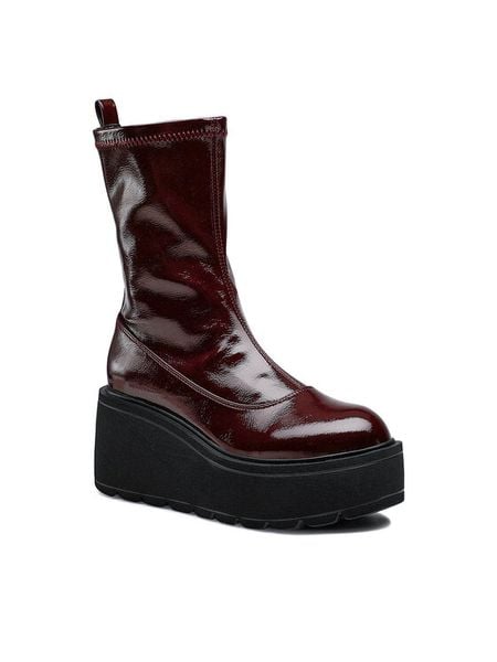 Jenny Fairy Botki LS5796-02A Bordowy. Czerwone botki damskie Jenny Fairy, ze skóry, bez obcasa, na koturnie, bez zapięcia. Za 109.99 zł.