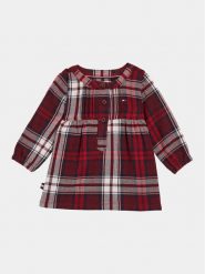 Tommy Hilfiger Sukienka codzienna KN0KN01717 Czerwony Regular Fit. Czerwone sukienki dziewczęce Tommy Hilfiger, bez wzorów, z bawełny, bez ramiączek, proste. Za 349.99 zł.