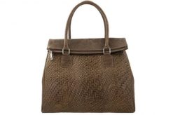 Elegancka torebka do pracy - Beżowa ciemna. Brązowe torby na laptopa Barberinis, bez wzorów, ze skóry, z tłoczeniem. Za 329.99 zł.