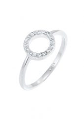 Elli Damskie koło filigranowe Geo z kryształami w srebrze próby 925 Sterling Silver Pierścionki 1 ct. Szare pierścionki damskie Elli, srebrne. Za 249.89 zł.