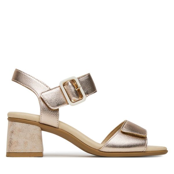 Sandały Remonte. Czerwone sandały damskie Remonte, bez wzorów, bez obcasa, na słupku, bez zapięcia. Za 295.99 zł.