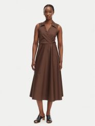 Fracomina Sukienka codzienna FS26SD2010W40201 Brązowy Regular Fit. Brązowe sukienki damskie Fracomina, bez wzorów, z bawełny, bez ramiączek. Za 809.99 zł.