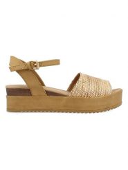 Wrangler Sandały w kolorze beżowym na koturnie rozmiar: 37. Brązowe sandały damskie Wrangler, bez wzorów, z otwartym noskiem, bez obcasa, na koturnie, bez zapięcia. Za 145.60 zł.