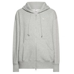 Bluza dresowa sportowa damska NSW Wmns Phoenix Fleece Oversized Full-Zip Hoodie. Szare bluzy damskie Nike, bez wzorów, z bawełny, bez kaptura. Za 249.99 zł.