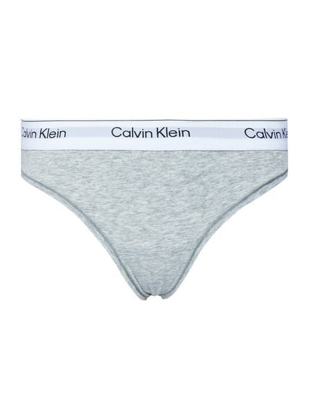 Calvin Klein Underwear Stringi LV00QF8518 Szary. Szare stringi Calvin Klein Underwear, bez wzorów, z bawełny. Za 79.99 zł.
