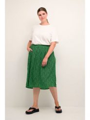 KAFFE curve Spódnica "Isma" w kolorze zielono-czarnym rozmiar: 52. Zielone spódnice damskie KAFFE curve, bez wzorów, z wiskozy, midi. Za 66.00 zł.