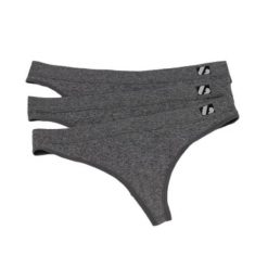US-001 String - Stringi, Zestaw 3, Szary. Szare stringi BARNETT, bez wzorów, z elastanu. Za 108.56 zł.
