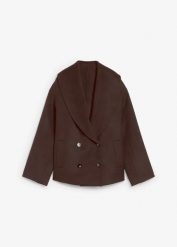 Kurtka oversize z miękkiej mieszanki wełny. Czerwone kurtki damskie bonprix, bez wzorów, z wełny, bez kaptura. Za 379.99 zł.
