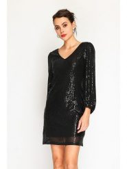 ASSUILI Sukienka w kolorze czarnym rozmiar: 40. Czarne sukienki damskie Assuili, bez wzorów, klasyczne, bez ramiączek. Za 170.87 zł.