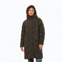 Płaszcz puchowy damski Jack Wolfskin Marienplatz Coat. Zielone płaszcze damskie Jack Wolfskin, s, bez wzorów, z elastanu, bez kaptura. Za 1,549.00 zł.