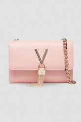 VALENTINO Mała różowa kopertówka Divina Pochette. Czerwone torebki wieczorowe damskie Valentino by Mario Valentino, bez wzorów, małe, bez dodatków. W wyprzedaży za 155.99 zł.