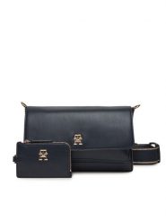 Tommy Hilfiger Torebka Th Joy Crossover AW0AW16813 Granatowy. Niebieskie listonoszki damskie Tommy Hilfiger, bez wzorów, ze skóry, bez dodatków. Za 319.99 zł.