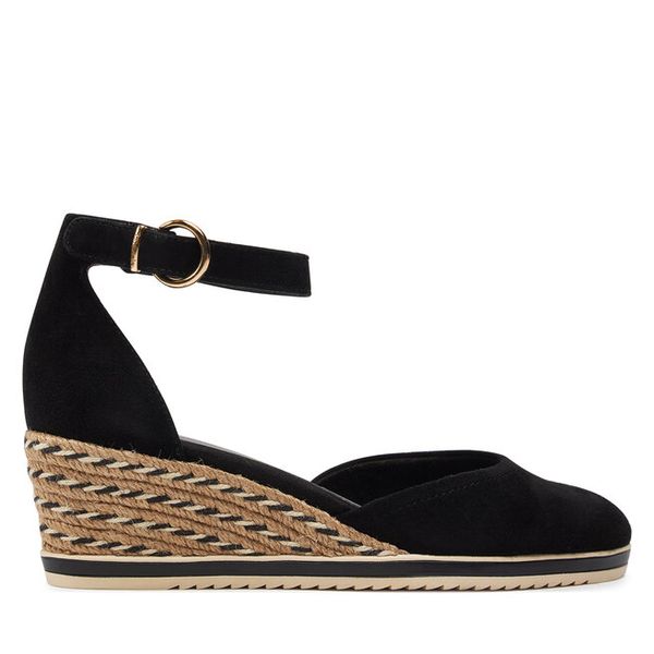 Espadryle Tamaris. Czarne espadryle damskie Tamaris, bez wzorów, bez obcasa. Za 289.99 zł.