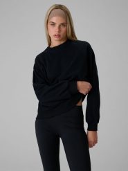 4F Bluza dresowa loose bez kaptura damska - czarna M. Czarne bluzy damskie 4F, l, bez wzorów, z bawełny, bez kaptura. Za 129.99 zł.