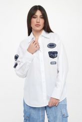 Koszula damska z naszywkami ERMANNO FIRENZE. Koszule damskie Ermanno Firenze, z aplikacjami, bez kołnierzyka, bez ramiączek. Za 1,709.00 zł.