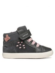 Geox Sneakersy B Gisli Girl B661MA 022BC C9002 S Szary ciemny. Szare trampki dziewczęce Geox, bez wzorów, ze skóry, bez zapięcia. Za 269.99 zł.