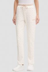 GUESS Kremowe damskie spodnie dresowe w monogram New Aggie, Rozmiar M. Brązowe spodnie dresowe damskie Guess, m, z aplikacjami, z dresówki. Za 489.99 zł.
