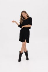 SUKIENKA ROSSA CZARNA S - Flawless. Czarne sukienki damskie Flawless, bez wzorów, biznesowe, bez ramiączek. Za 440.00 zł.