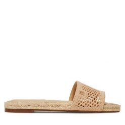 Klapki Tommy Hilfiger. Brązowe espadryle damskie Tommy Hilfiger, bez wzorów, z meshu, bez obcasa, bez zapięcia. Za 189.99 zł.
