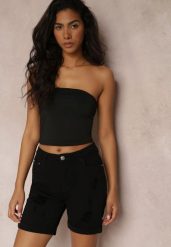 Czarne Jeansowe Szorty z Efektem Push Up Metaux. Czarne szorty damskie Renee, bez wzorów, z jeansu. Za 34.99 zł.