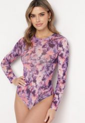 Fioletowe Siateczkowe Body z Długimi Rękawami i Wzorem Tie-Dye Lenvoria. Fioletowe body i gorsety Born2be, bez wzorów, z jeansu. Za 84.99 zł.