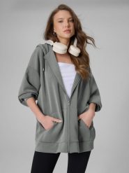 4F Bluza dresowa oversize z modalem damska - szara L. Szare bluzy damskie 4F, l, bez wzorów, z dresówki. Za 269.99 zł.