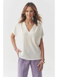 TATUUM Bluzka "Kala" w kolorze kremowym rozmiar: S. Brązowe bluzki damskie TATUUM, s, bez wzorów, bez kołnierzyka, bez ramiączek. Za 91.56 zł.