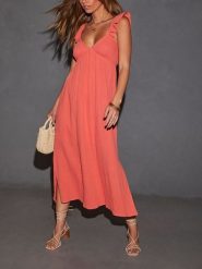 Milan Kiss Sukienka w kolorze pomarańczowym rozmiar: XL. Pomarańczowe sukienki damskie Milan Kiss, bez wzorów, z bawełny, bez ramiączek. Za 173.99 zł.