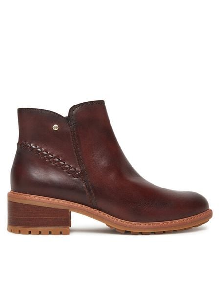 Pikolinos Botki W0D-8871 Brązowy. Brązowe botki damskie Pikolinos, ze skóry, bez obcasa, na słupku, bez zapięcia. Za 579.99 zł.